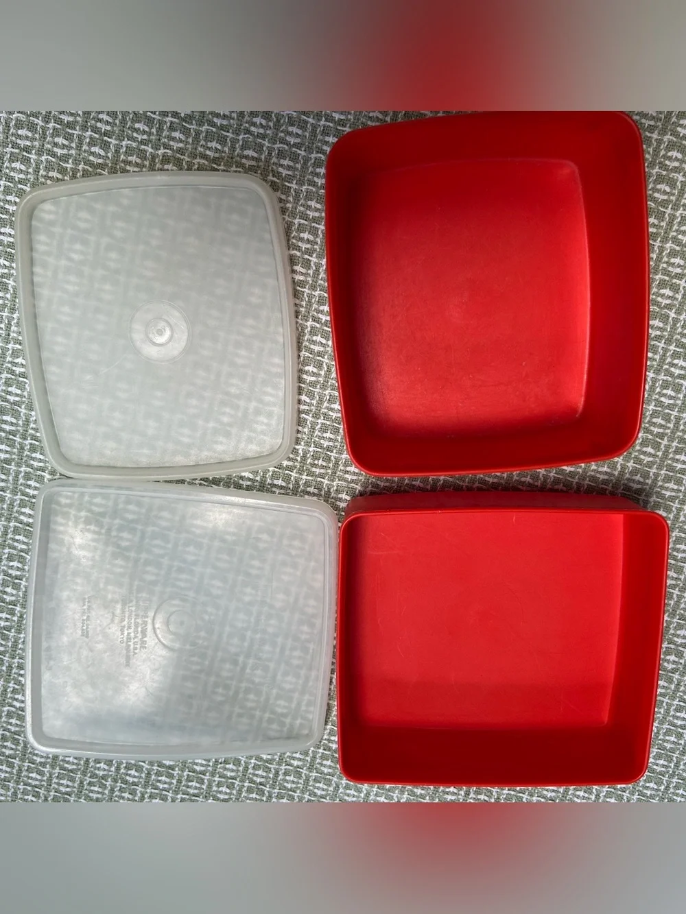 Tupperware Deep orangeFood Storage Container Set - Compact Plastic Meal Storage.